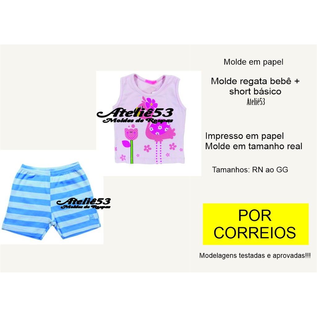 Molde modelagem calca legging bebe