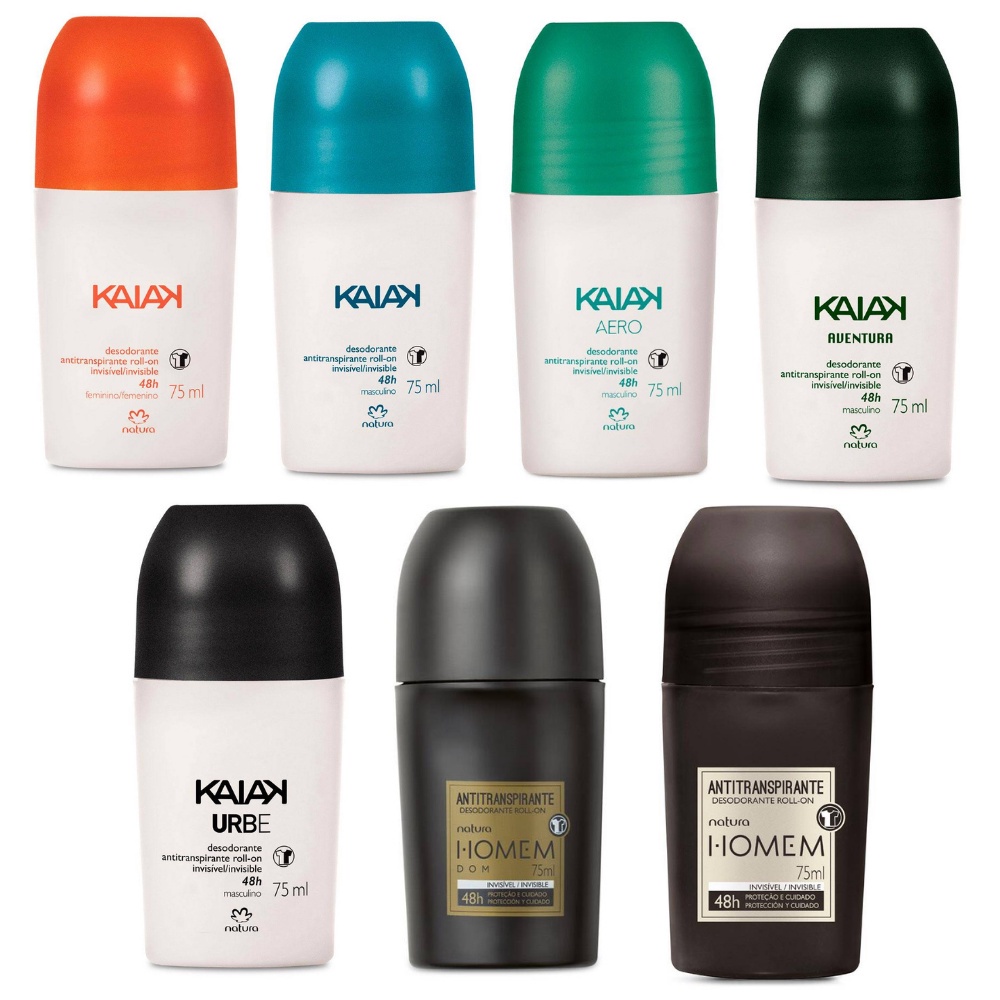 2 Desodorantes Rolon Natura Masculino e Feminino 75ml cada- não mancha ...
