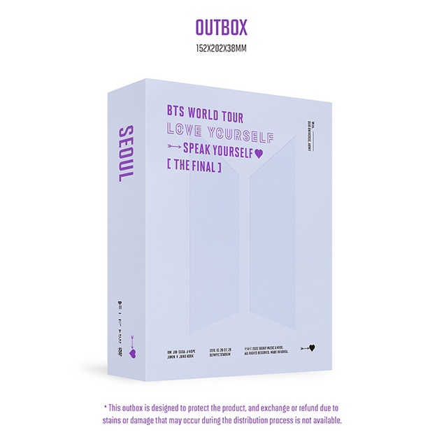 BTS WORLD TOUR 'LOVE YOURSELF : SPEAK YOURSELF' [THE FINAL] DVD