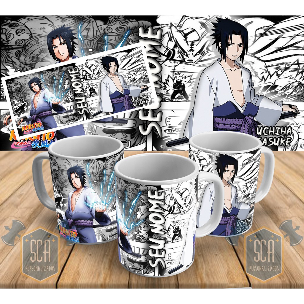 Caneca E Almofada + Kit Personalizado Naruto Sasuke Sakura