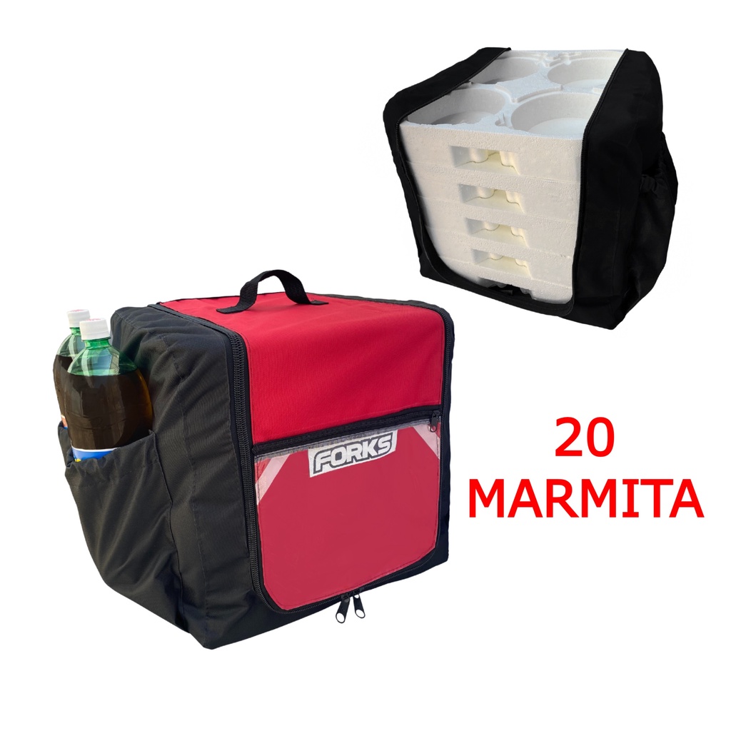 Bolsa Mochila Entrega Motoboy Quentinha Marmitex 20 Marmitas