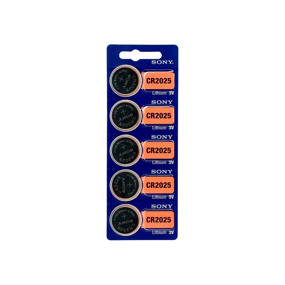 Sony CR2025 Lithium Coin Cell Batteries – 5 Pack, 3V, 165mAh, Expiry 2030