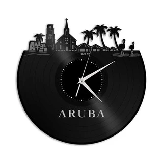 Aruba - Relógio Disco De Vinil Decoração
