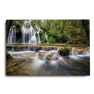 Quadro Paisagem Cachoeira em alta resolução decoração para sala em tela acetinada