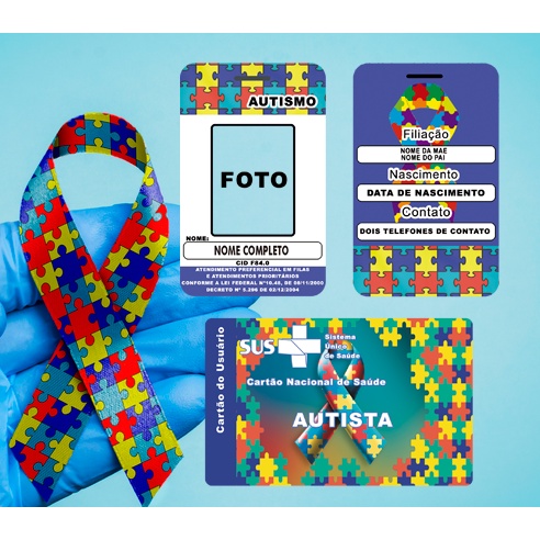 Crachá Ou Cartão Sus Do Autista Pvc Personalizado | Shopee Brasil