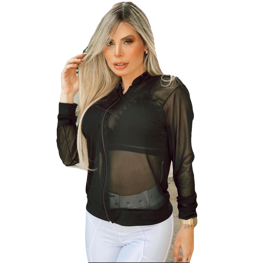 Bomber best sale transparente feminina