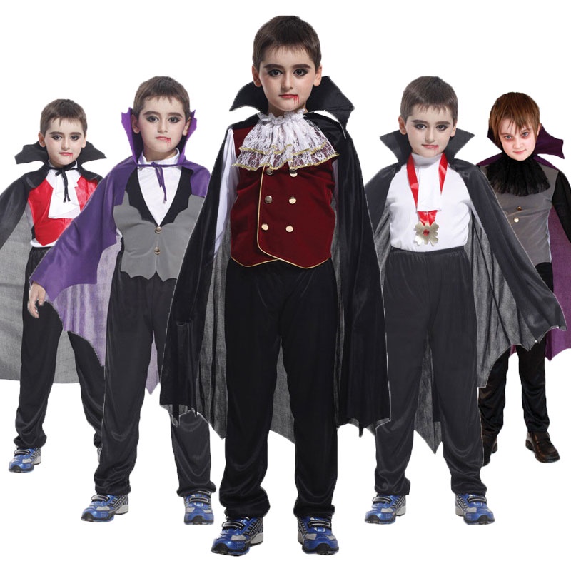 Trajes de Vampiro de Halloween, Halloween Cosplay Fantasia Vestido Vampiro  Luvas Colar De Saia Trajes,Conjunto de fantasias de Halloween de vampiros  para crianças Genérica