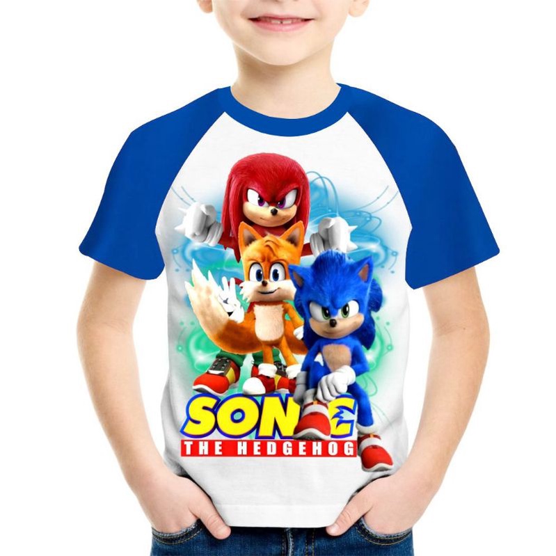 Camiseta infantil turma do Sonic camiseta do filme sonic tails - Main Image