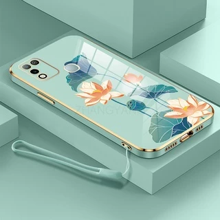 Caixa infinix Quente 10 play hot 11 De Celular De silikon Capa Macia Retrolótus kasus ponsel mengirim Cordão