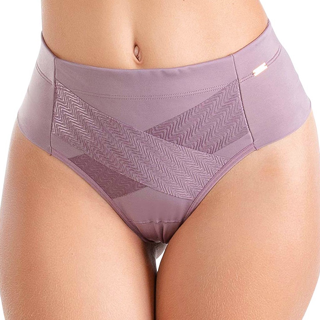 Kit com 2 Calcinhas Basic Zero Barriga Eco Firmeza Resistente Dilady Roxo