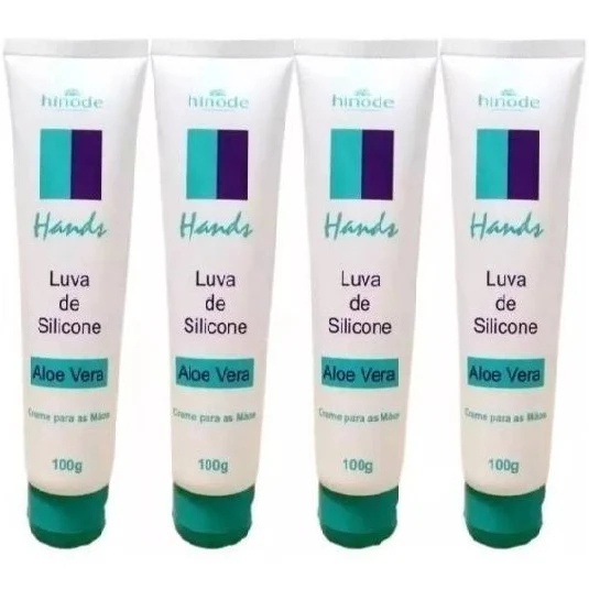 Kit 4 Luva De Silicone Creme Para Maos Hinode Com Aloe Vera 100g- c/4unid  Original