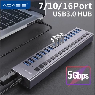 ACASIS 16 Porta USB 3.0 HUB Suporte BC1.2 Carregamento Com Adaptador De Energia 12V Divisor De Alumínio Para Acessórios De Macbook Desktop