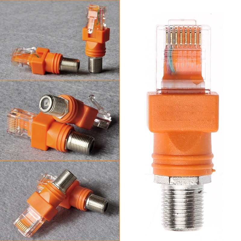 Female To RJ45 Male Coaxial Barrel Coupler Adapter RJ45 To RF Connector ...