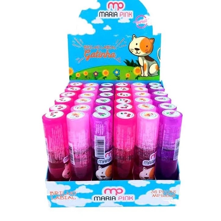 Brilho Labial Infantil Gatinha Maria Pink Maquiagem Infantil Shopee