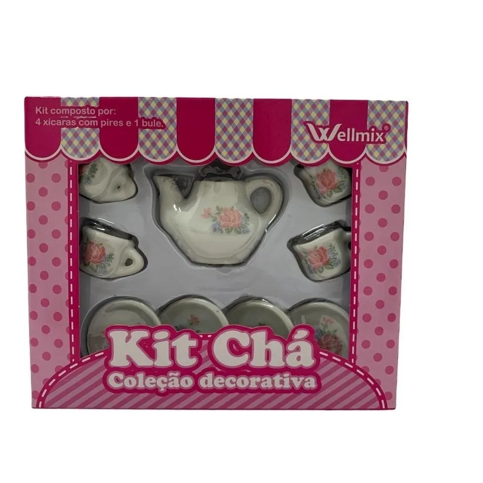 Mini Jogo De Chá Porcelana Lembrancinha no Shoptime