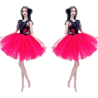 Vestido P/ Boneca Barbie Super Extra Luxo Gala + Sapatos 05s