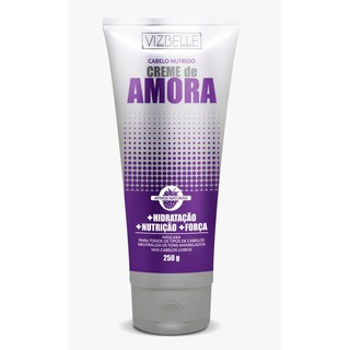 Creme de Amora 250g Vizbelle, Hidrata, nutre e fortalece os fios e ainda neutraliza os tons amarelado, tratamento e matização em um único produto.