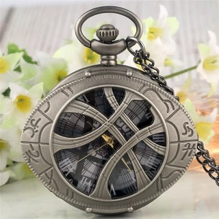 Retro Olho De Agamotto Doutor Estranho Unisex Bolso Analógico Quartz Watch Half Hunter Camisola Cadeia Relógio