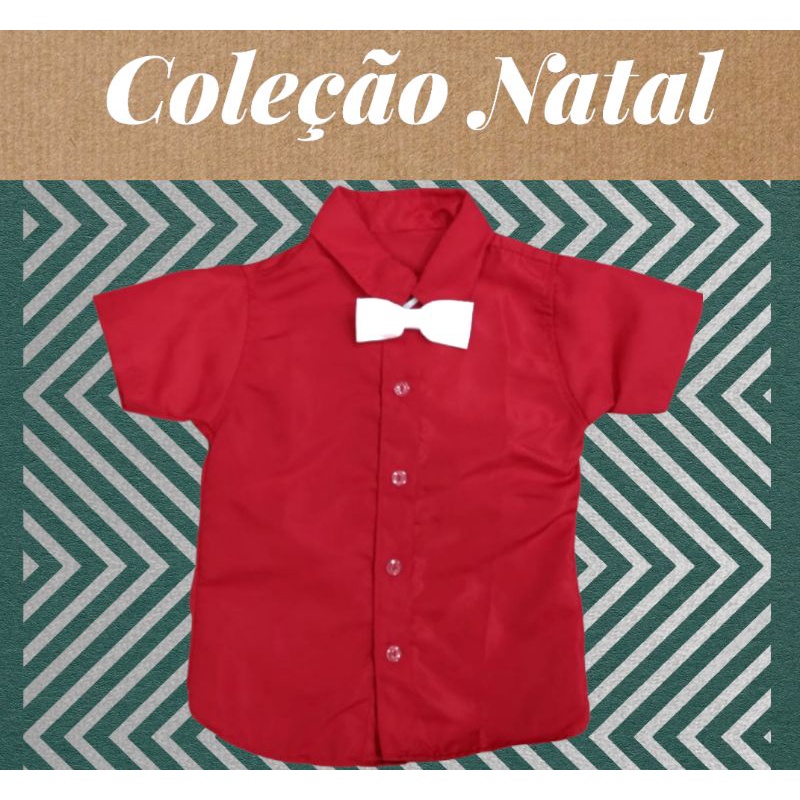 Camisa social store vermelha com gravata