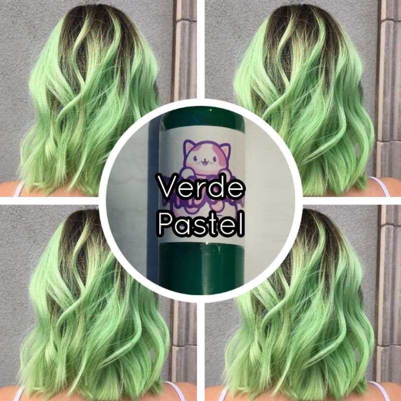 Tinta para Cabelo VERDE PASTEL KittyKolor PASTEL VERSION 60ml 60g Coloração Tonalizante