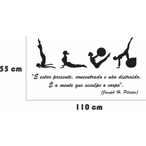 Adesivo de Parede Decorativo Pilates 110x55cm