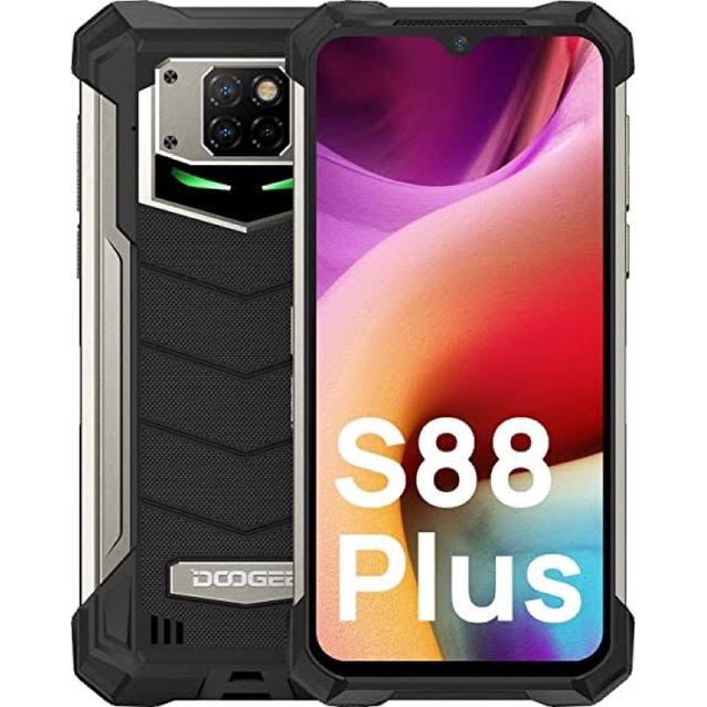 Doogee s88 além de telefone móvel áspero 48mp câmera principal 10000mah super bateria 8 + 128gb android 10 ip68/ip69k versão global telefone