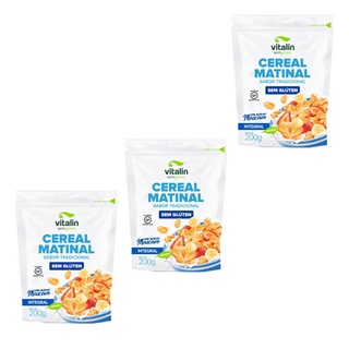Kit 3X Cereal Matinal Integral 200g Tradicional Vitalin
