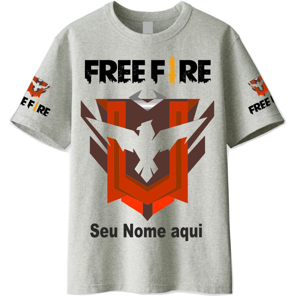 Camiseta free fire mestre guilda personalizada com seu nome estampada.