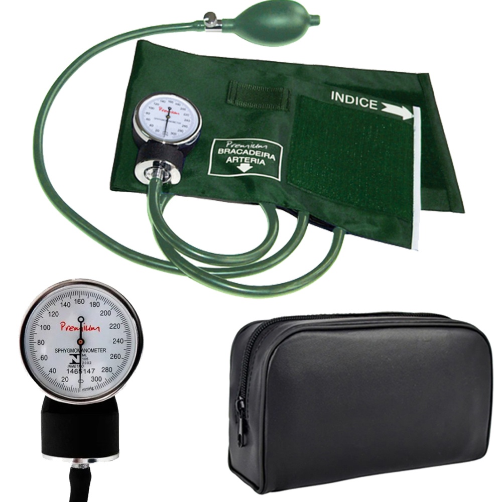 Aparelho De Pressao Manual Esfigmomanometro Premium - Verde