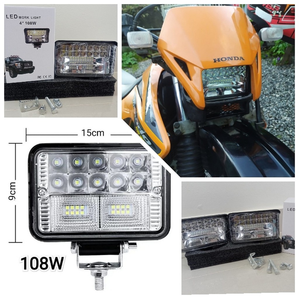Farol Luz Alta e Baixa Milha Auxiliar Fodo 2 Peças Par 108W Mais Forte