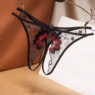 Calcinha Sexy Tangas Transparentes De Renda Para Mulheres Lingerie Erótica G String Open Crotch Briefs