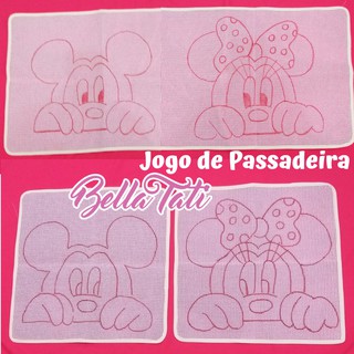 Talagarça Desenhada Jogo de Passadeira Mickey e Minie