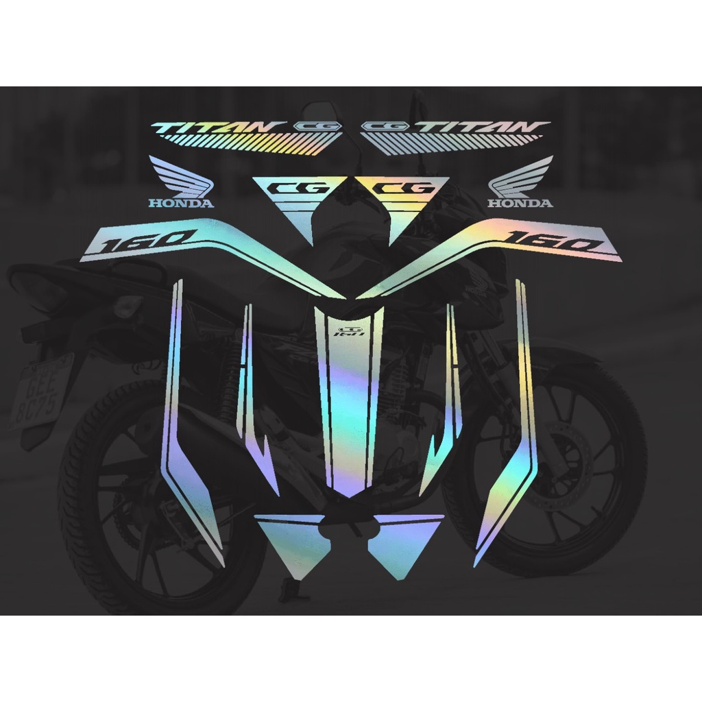 Kit adesivos Holografico TITAN 160 2022 2023 | Shopee Brasil