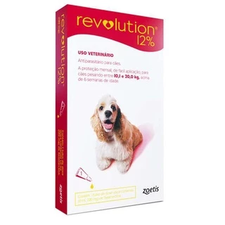 Antipulgas e Carrapatos Revolution 12% Cães de 10,1 a 20kg com 1 pipeta