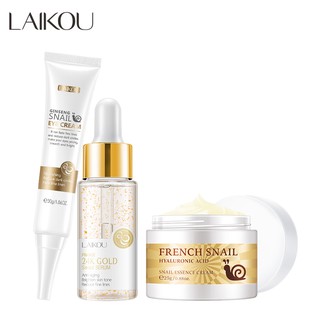 Conjunto cremes de caracol Laikou de Ouro 24k para reduzir rugas sardas