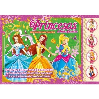 Princesas do Reino Encantado - Prancheta para Colorir