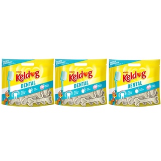 Combo 3 Ossinho para Cães Keldog Dental Francês 350g - controle de tártaro, hálito e higiene Bucal para cachorro