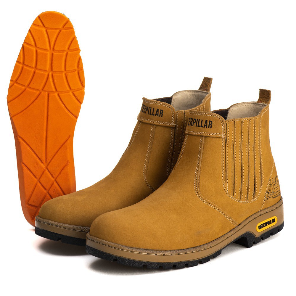 Bota Caterpillar Masculina Coturno Botina em Couro Trilha Dia a