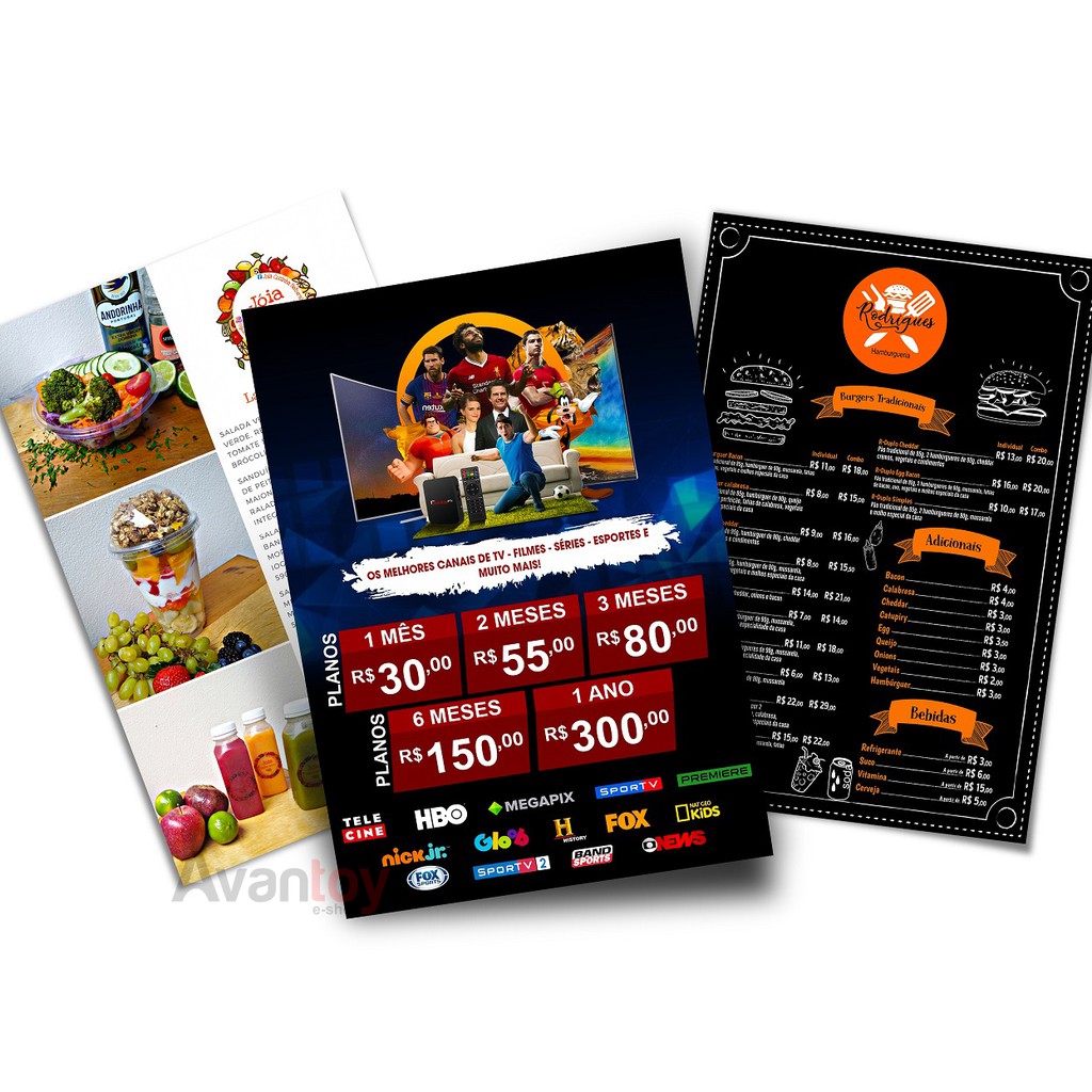 Panfletos Flyer Folheto Personalizado 1000un 2500un 5000u 10x14cm Impressão Frente