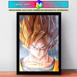 Quadro Decorativo Dragon Ball Vegeta Desenho Com Moldura G16