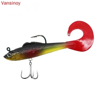 Iscas De Pesca De Chumbo Para A Robalo Cabeça Soft Swimbait 8.5cm/12g Isca Plástica Água Salgada/Doce