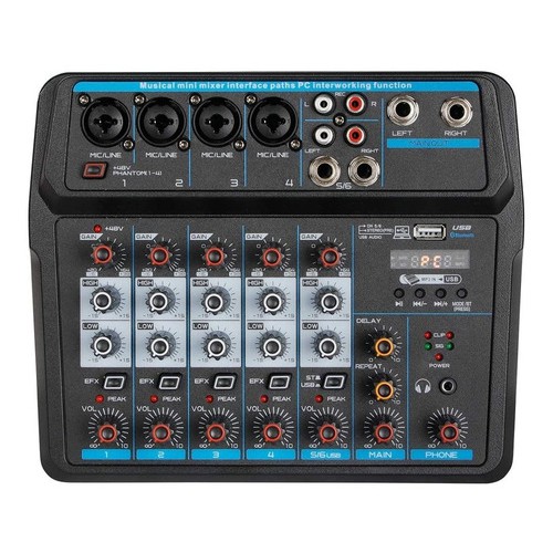 Mesa De Som Boxx U6 6 Canais Usb Com Interface Usb P10 Xlr | Shopee Brasil