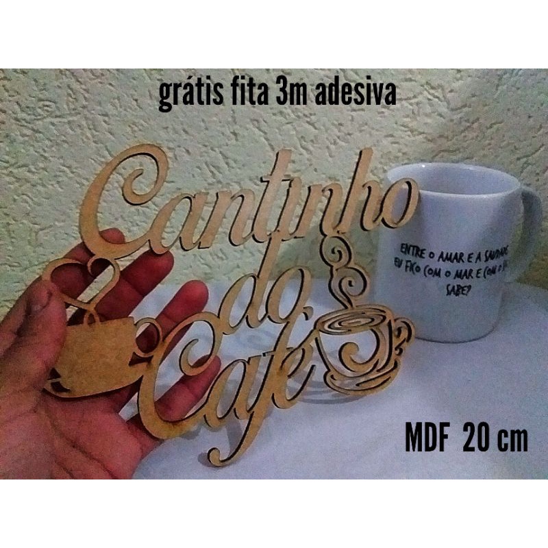 Quadro do Cantinho do Café mdf 40 cm x 20 cm
