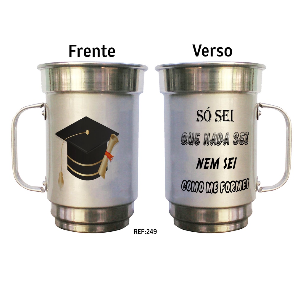 caneca de aluminio personalizada de chopp para formatura presente ...
