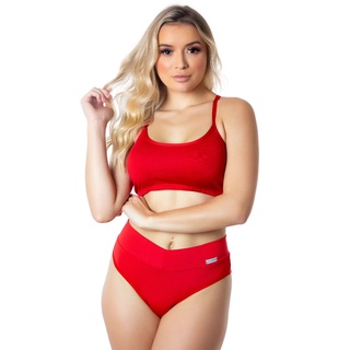 Top Nadador Fitness Calcinha Modeladora Compressão Cós Alto Fio Dental Embutida