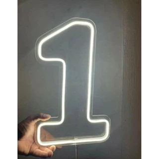 Placa Luminoso Neon De Led - Números de 0 a 9 ( somente um número) - 50 cm x 30 cm