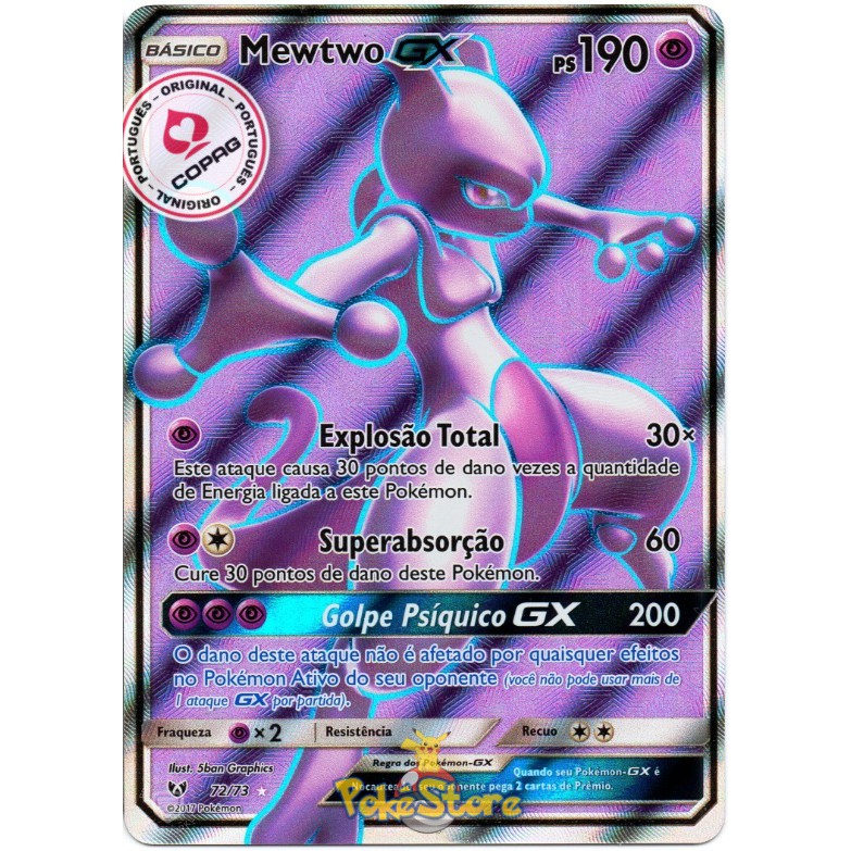 Carta Pokemon Mewtwo GX Português Original Copag 72/73 ou 31/68
