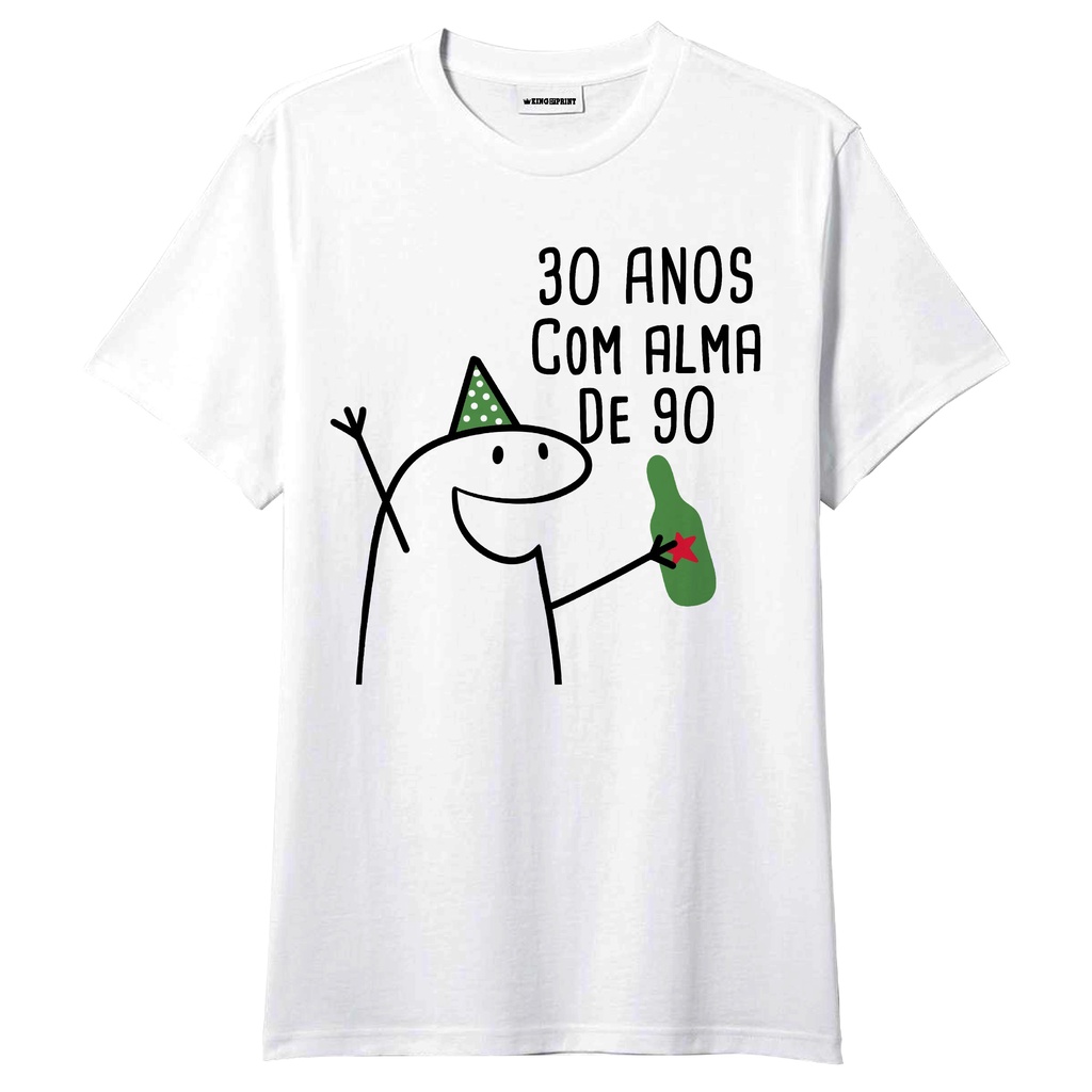 Camiseta Aniversário 30 anos de gostosura - Flork Meme Boneco de Palito -  Festa ZLprint