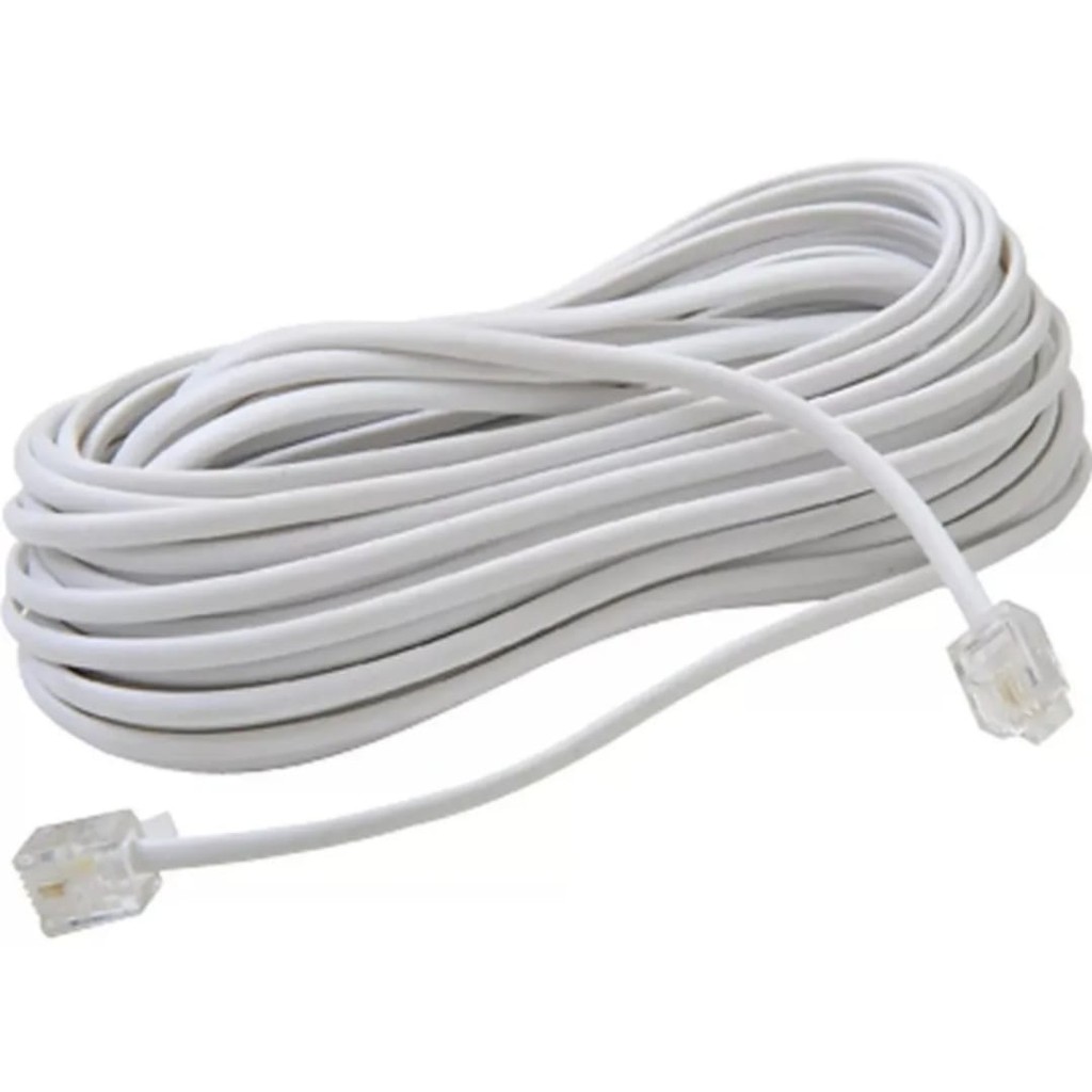 Cabo Extensor Para Telefone Plug Rj11 Com 10 Metros | Shopee Brasil