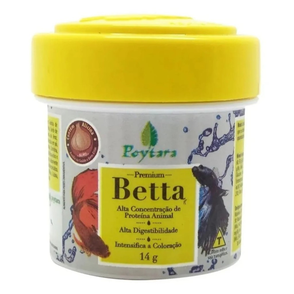 Raçao Para Peixe Beta Poytara Betta 14g Premium | Shopee Brasil